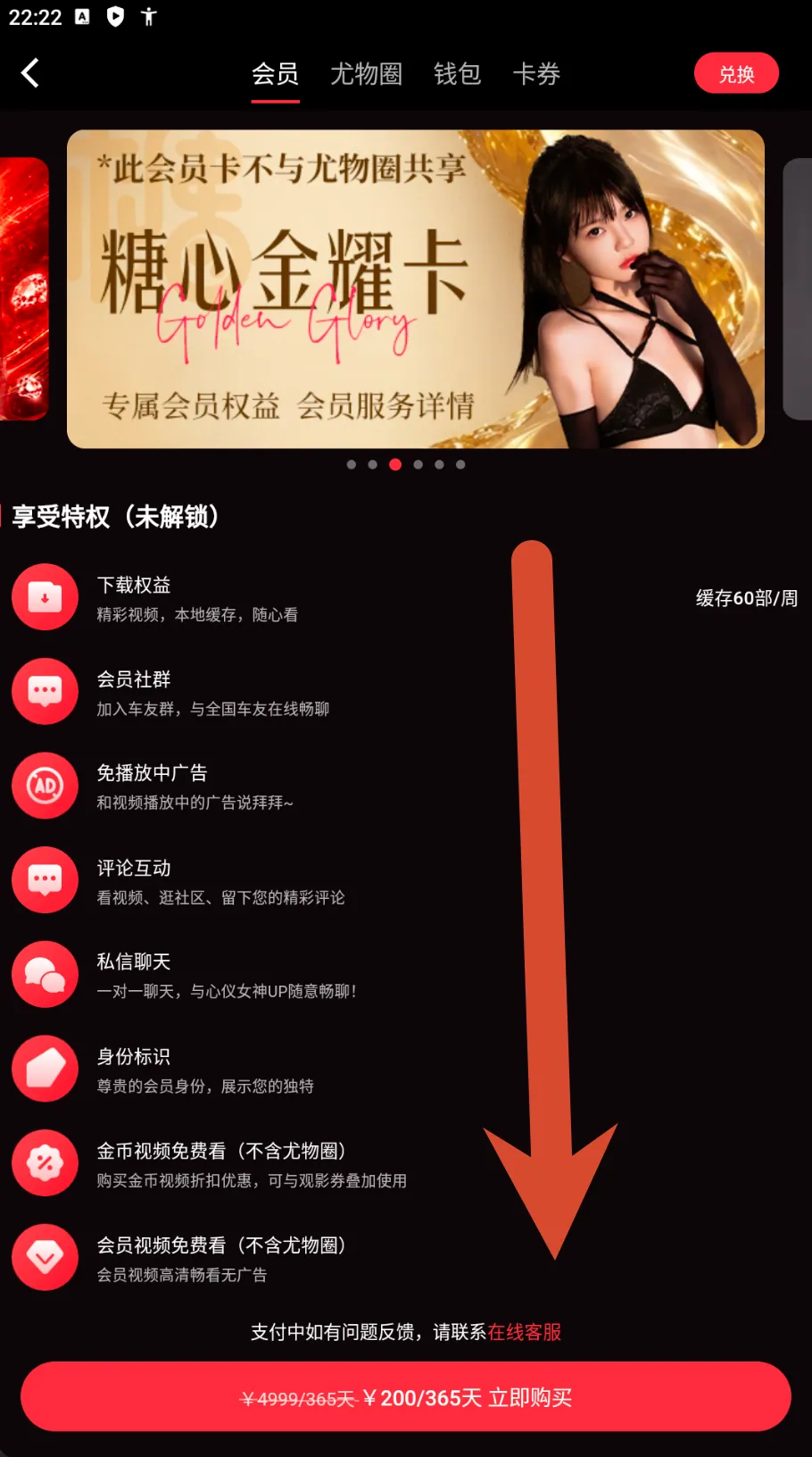 糖心Vlog金耀会员卡价格截图